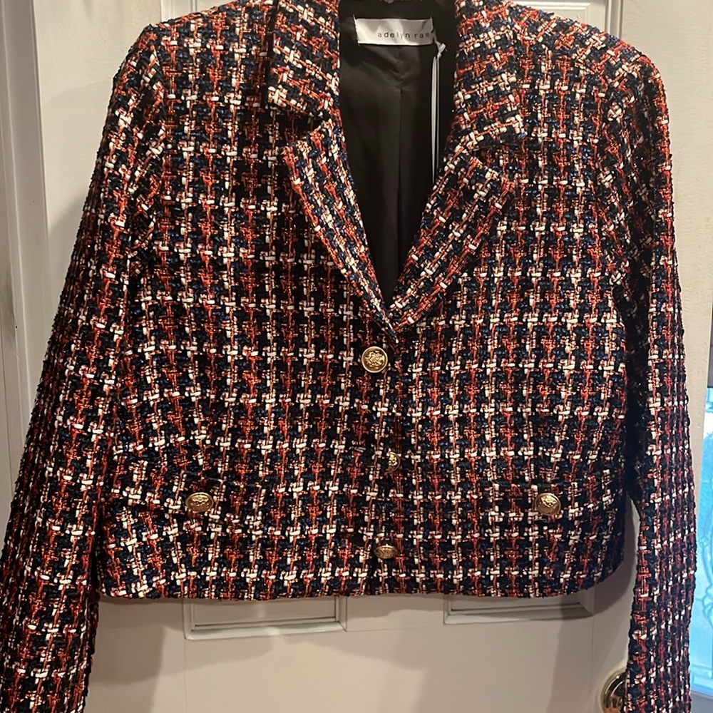 Adelyn Rae Stylish Tweed Jacket - Multicolor